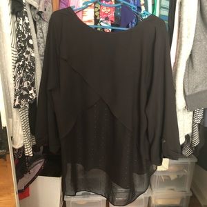 Stitch Fix Black Flowy Top Skies Are Blue